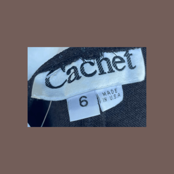 Cachet Glitter Wrap Top | Black | Size 6 | Vintage 80s - Picture 4 of 5